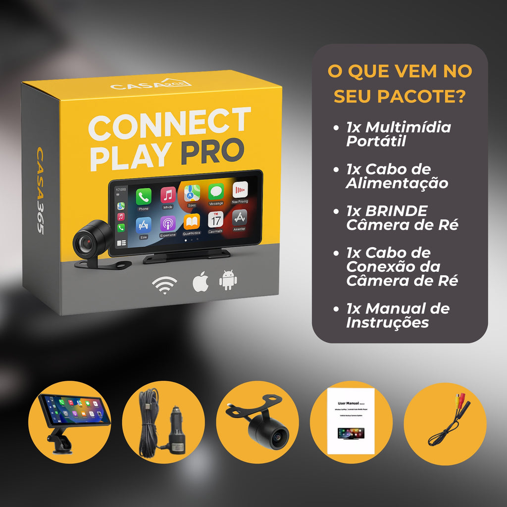 Multimídia Connect PlayPro + Brinde – Seu Carro Mais Moderno [OFERTA BLACK FRIDAY - SOMENTE HOJE🔥]