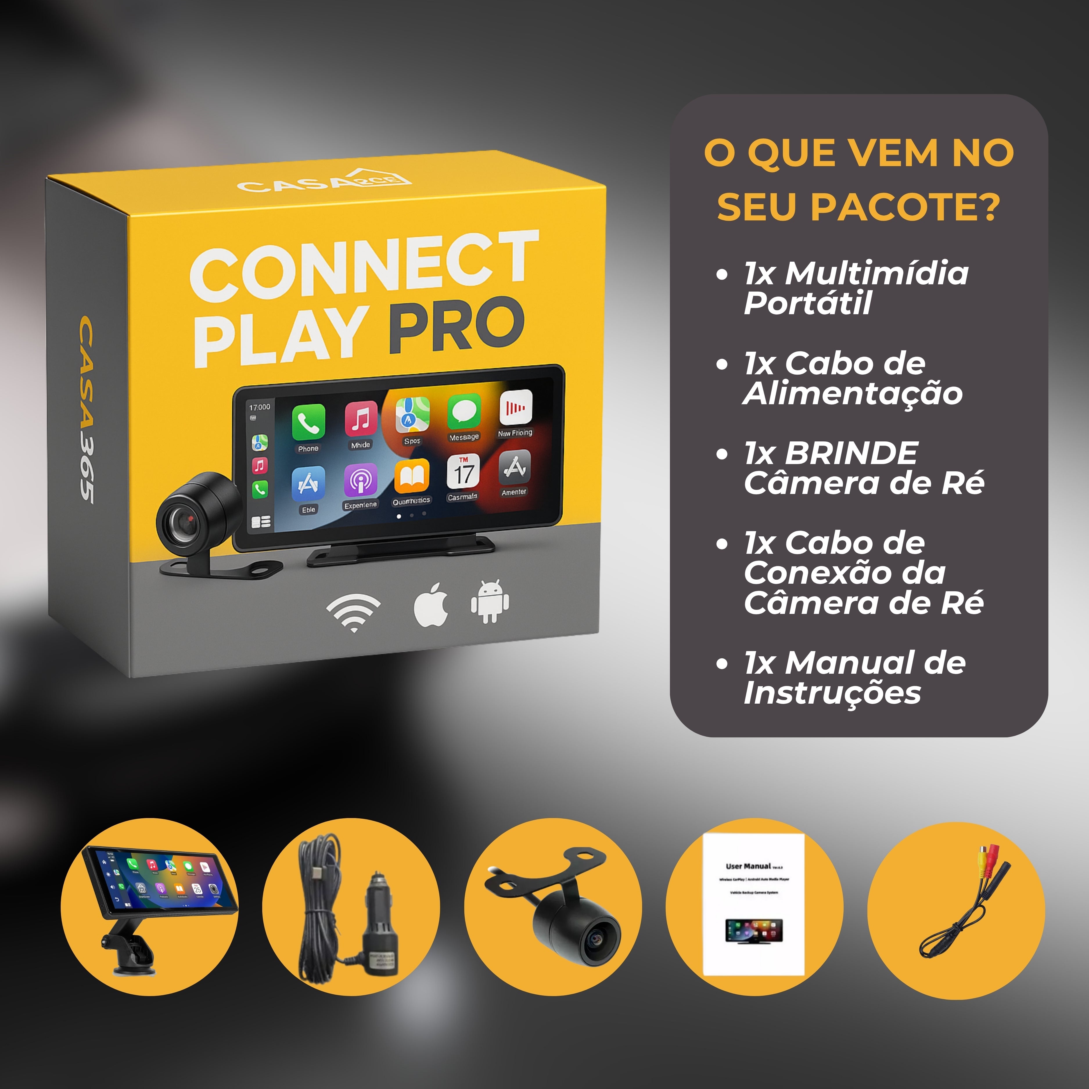 Multimídia Connect PlayPro + Brinde – Seu Carro Mais Moderno [OFERTA BLACK FRIDAY - SOMENTE HOJE🔥]