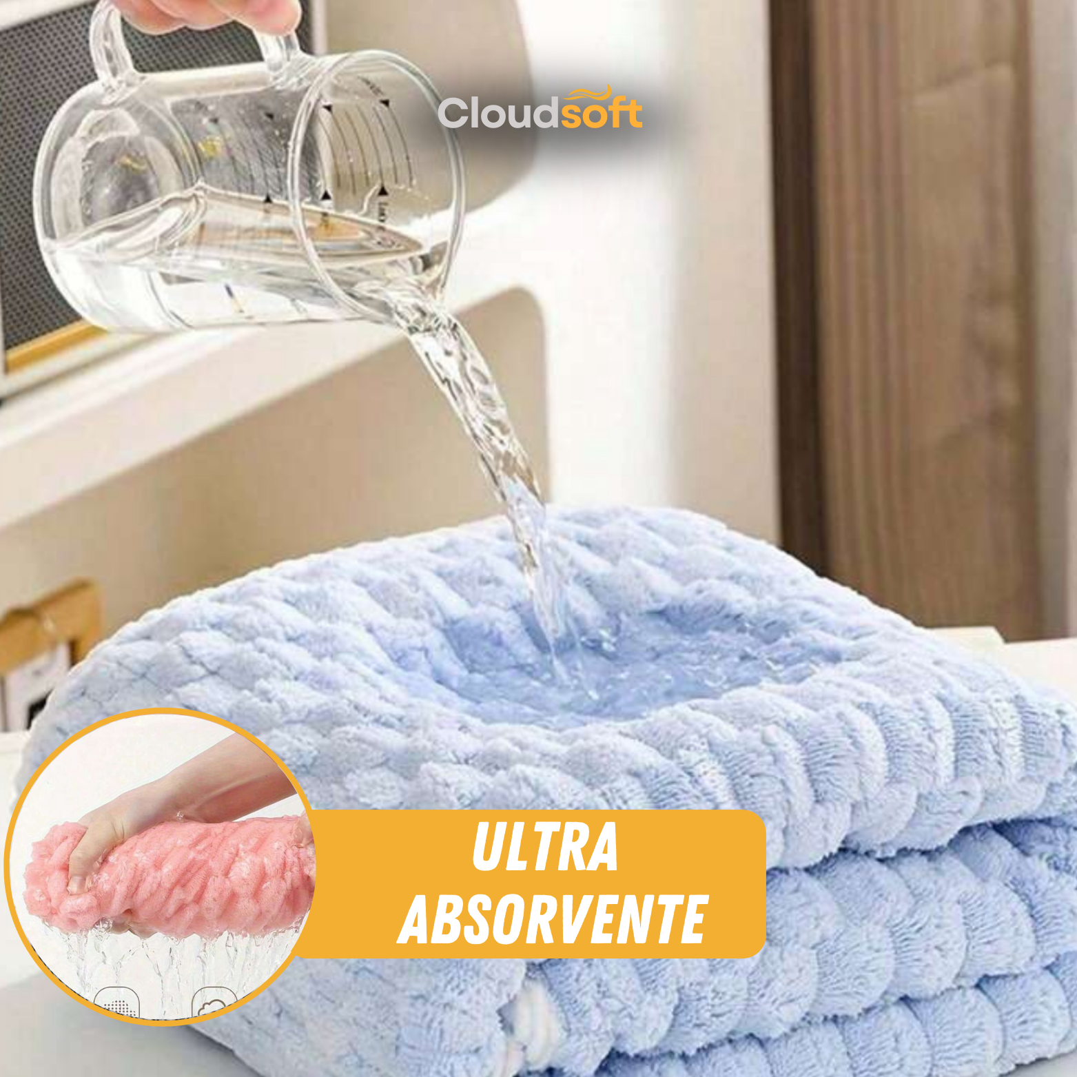 CloudSoft™ – Toalha Premium Algodão Turco | Kit 10 Banho + 10 Rosto (BRINDE)