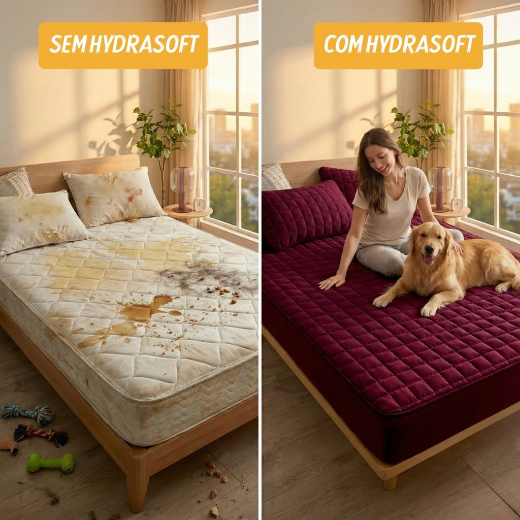 [COMPRE 1, LEVE 3] Hydra Soft© - Jogo de Cama Impermeável Premium – Capa + 2 Fronhas