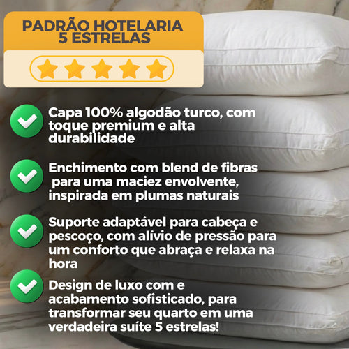 CloudPillow™ Travesseiro Premium Pluma de Ganso - Conforto de Hotel 5 Estrelas
